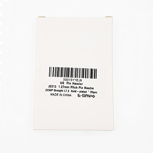 E-Simpo 20 peças 1,27 mm PCB Conector de cabeçalho de pino macho 0,07 mm Conector de placa a placa D