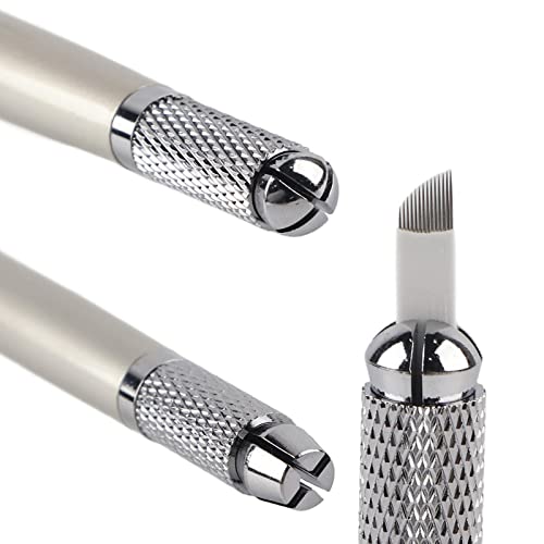 Boaby Microblading Pen Double-End Manual Permanent Microblading Sourcil Tattoo Pen + 2pcs 14Pins + 2pcs Aiguilles rondes – vue 7