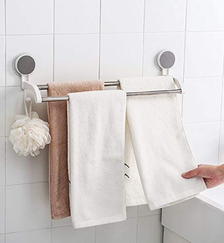 BM 4381 Portasciugamani a Muro, Accessoi Bagno da Parete, Doppie Barre, Portasciugamani Autoadesivo Per Bagno e Cucina