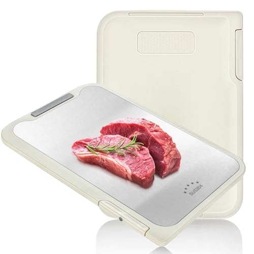 Hunnycook Stainless Steel Extra Large Chopping Board , Plastic Chopping Boards for Kitchens with Juice Groove and Stand, Dishwasher Safe & Non-Slip,Extra-Thick, Ideal for Meat/Vegetables（33*23*1cm）