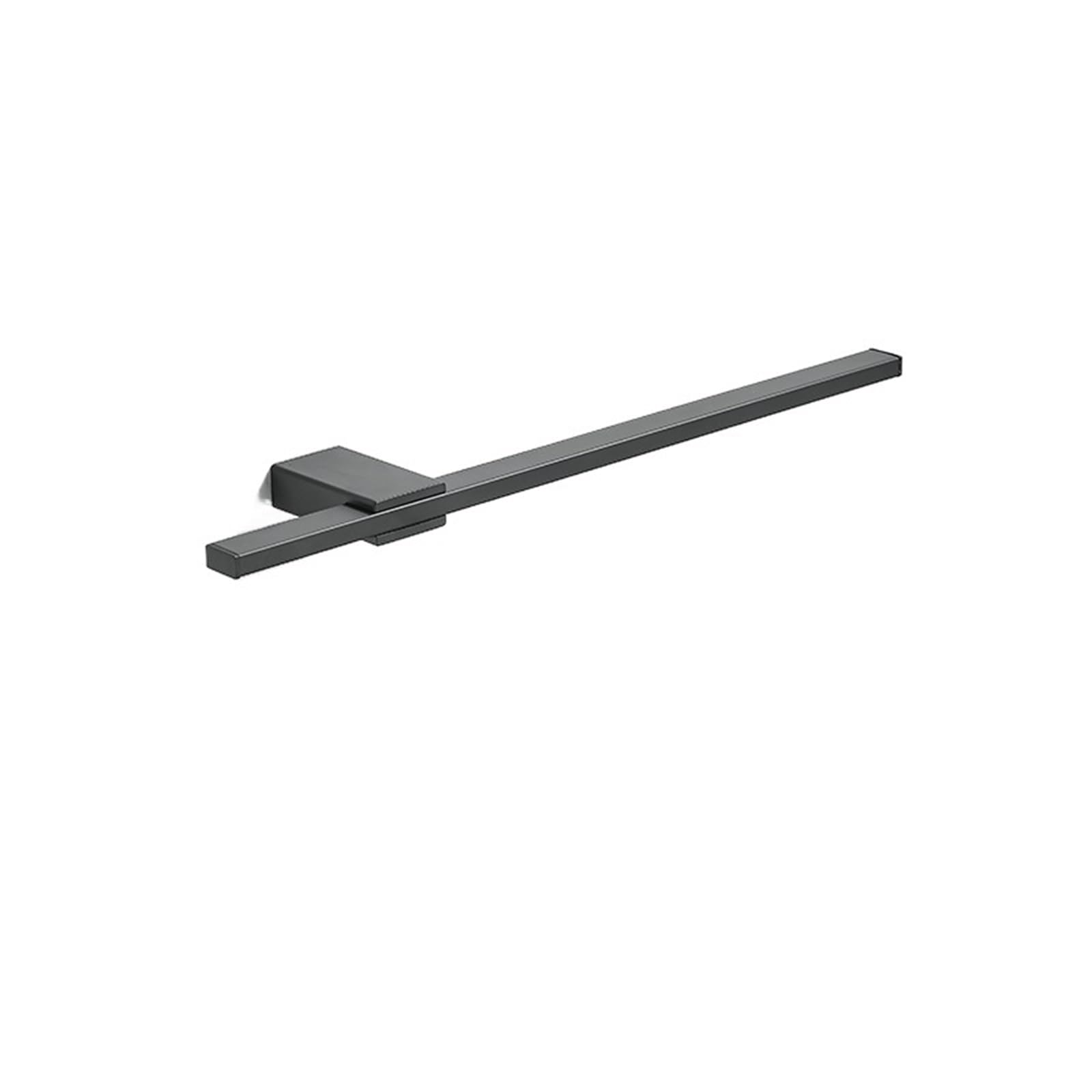 Towel Bar Towel Rack Movable Wall Mounted Bath Holder Square Bathroom Shelf Kitchen Storage Hanger Space-Saving Bar(30cm black)
