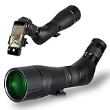 HD 20-60x85 Prism Spotting Scope - BAK4 Fully Multi Coated Waterproof 45 Degree Angled Eyepiece for Hunting Archery Shooting Targets Bird Watching Wildlife Scenery