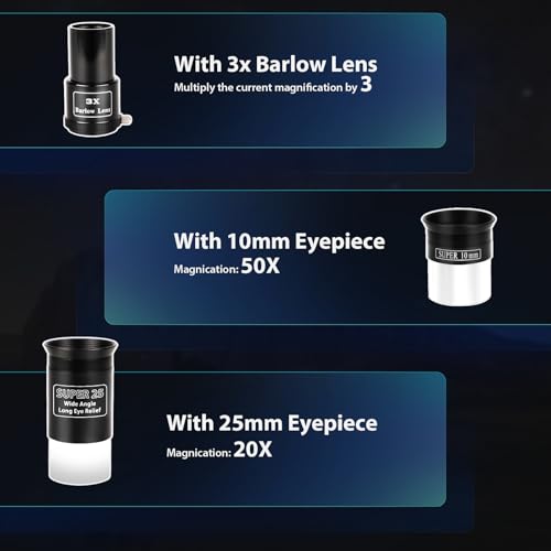 Image of Telescope, 70mm Aperture Portable Refractor Telescopes for Astronomy Beginners, 500mm Professional Travel Telescope with Carry Bag, White