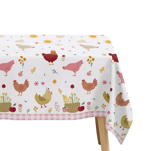 Image of Chicken Party Decorations Tablecloth for Birthday Baby Shower, 3 Pack Farm Animal Barnyard Little Chick Birthday Party Supplies Table Cover, 55in x 86in