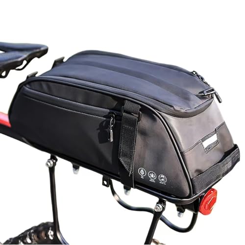 OFFBONDAGE Bike Rack Bag, Reflective Waterproof Bike Bags for Bicycles Rear Rack, 8L Bike Trunk Bag with Multi-Pocket, Bike Backpack with Shoulder Strap for Outdoor Cycling, Commuting