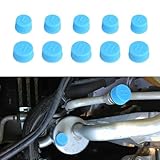 10PCS Replacement Valve Caps for Car Air Conditioning, Leakproof R134a AC System Charging Port Caps Dust Cover, Car Accessories High & Low Pressure Valve Cap for Most Vehicles AC (Blue/ 10PCS)
