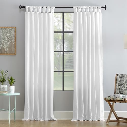 Archaeo - 54870 Washed 100% Cotton Twist Tab Curtain, 52"