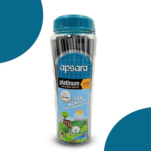 Image of Apsara Platinum Pencils - Extra Dark & Smooth Writing | Hexagonal Body for Strong Grip | Non-Toxic & Safe - Pack of 40 Pencils