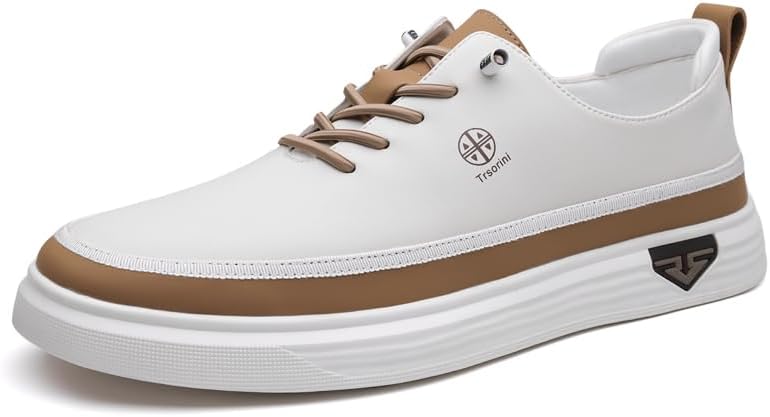 Trsorini Mens Casual Slip-on Shoes Soft Comfort Flat Loafers Breathable Lightweight Moccasin Classic Leather Men’s Shoes