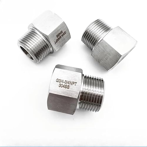 Buje reductor hexagonal NPT de acero inoxidable mecanizado de precisión 3
