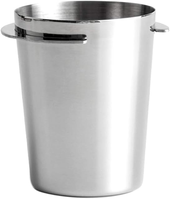 jiashemeng Coffee Portafilter Dosing Cup, 58mm Coffee Dosing Cup, Stainless Steel Coffee Dosing Cup Powder Feeder Part for 58mm Espresso Machine Silver