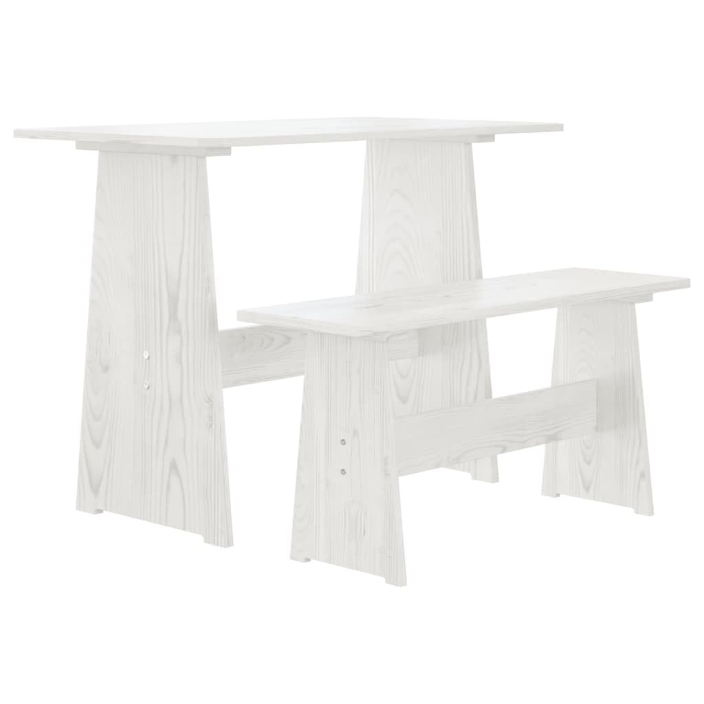 Table à manger avec banc pour dîner en famille chaleureux dans la salle à manger