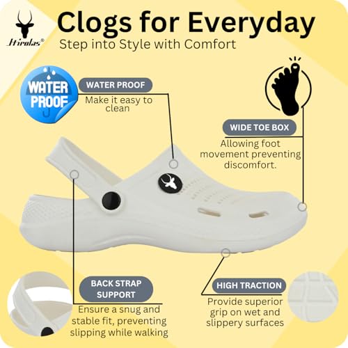 Image of Hirolas Men's Fluffy Black Eva Cushioned Strap Clogs