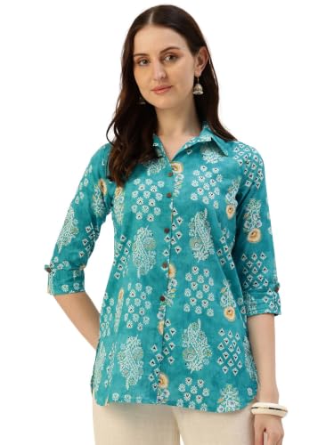 Image of feranoid Classic Collared Cotton Shirt with 3 /4 Sleeve for a Timeless Casual Look