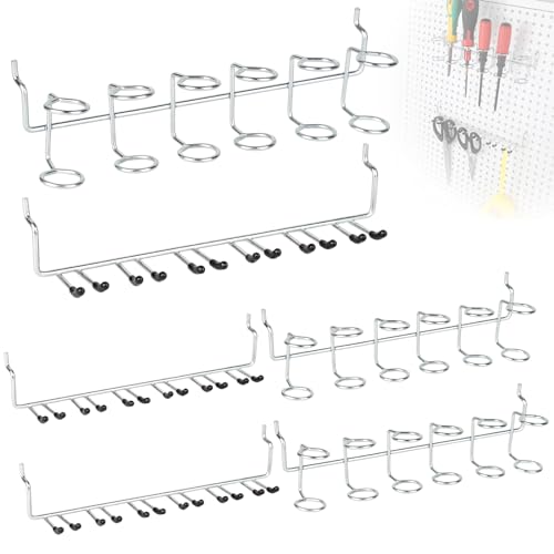 efuturetime 6 x Ganchos para Panel Perforado, Ganchos de Tablero de Clavijas para Herramientas para Destornilladores, Alicates, Tijeras