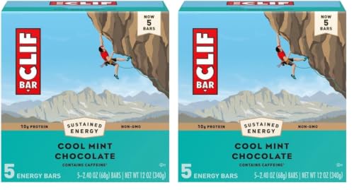 CLIF BAR Protein Energy Bars, Cool Mint Chocolate with Caffeine, 5ct (Pack of 2) image 2