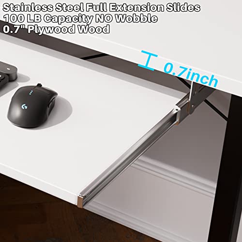 Computer Desk With Hutch Bookshelves, Storage Shelves, Keyboard Tray, Home Office Study Work Desk 53 Inch Width, 70 Inch High #TOP4