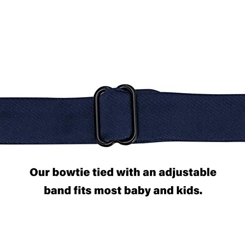 Welrog Kids Boys Silk Bow Ties - Baby Pre Tied Solid Color Adjustable Bowtie Length 10 X 5 Cm #TOP6