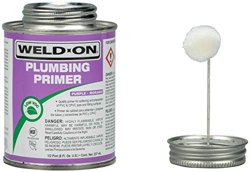 Weld-On 14027 Plumbing PVC/CPVC Primer - Fast Acting and Low VOC, Purple, 1/2 Pint (8 fl oz) - Thumbnail 3