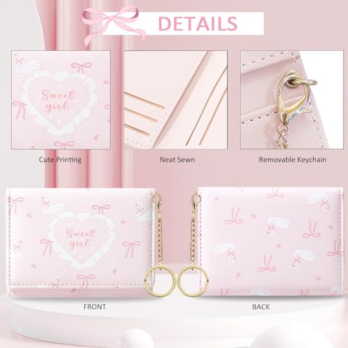 Image of Sunwel Fashion Cute Coquette Bow Wallet with Key-chain for Women Girls