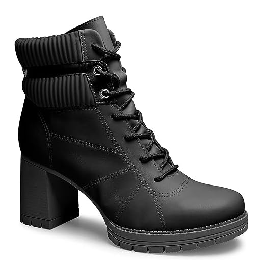 Bota Coturno Feminino Mississipi Salto Alto Preto Q8111-0001 Tamanho:39;Cor:Preto