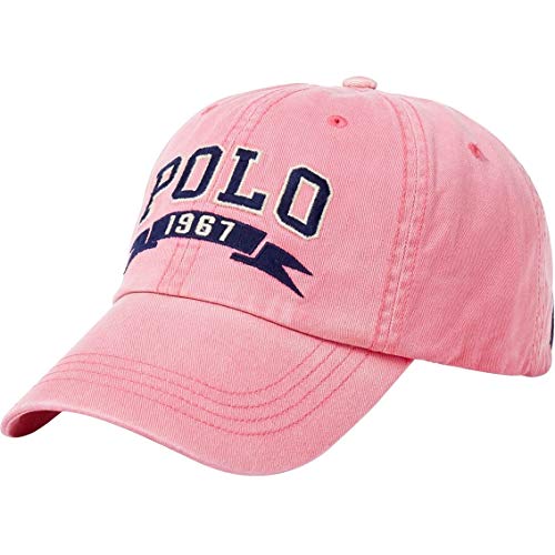 Polo Ralph Lauren Men`s Cotton Chino Baseball Cap with Adjustable Strap, Red