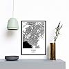 Nacnic Poster with map of Athens - Greece. Sheets cities in Europe with seas and rivers in black color. A3 size #2