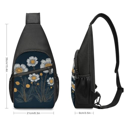 Mochila sling ligera floral para viajar y senderismo miniatura 2