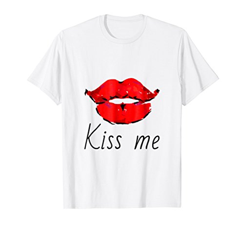 Cool tshirt,kiss,red lips top,kiss me,smile-t shirt,