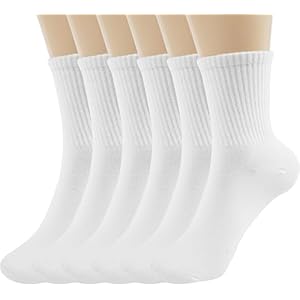 BomKinta Calcetines de pantorrilla casuales para mujer, bonitos calcetines de algodón para mujer, calcetines suaves por encima del tobillo, 6 pares, talla 5-10