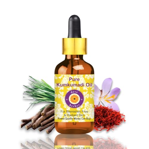 Huile de Kumkumadi pure Deve Herbes 50ml avec compte-gouttes