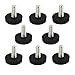 sourcing map 8 Stück Verstellbare Möbelfüße Stellfüße Nivellierfuß Tischgleiter M6 x 15 mm Gewinde Schwarz