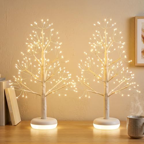PEIDUO Small Christmas Tree with 136 Lights, 1.64 FT Rechargeable Artificial Trees with 6 Modes...