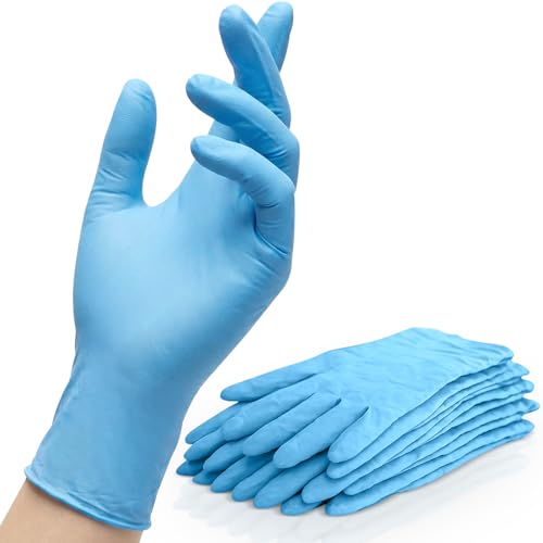 200 Blue Disposable Examination Nitrile Gloves – Multi Purpose Protective Food Safe Powder Free Gloves – S