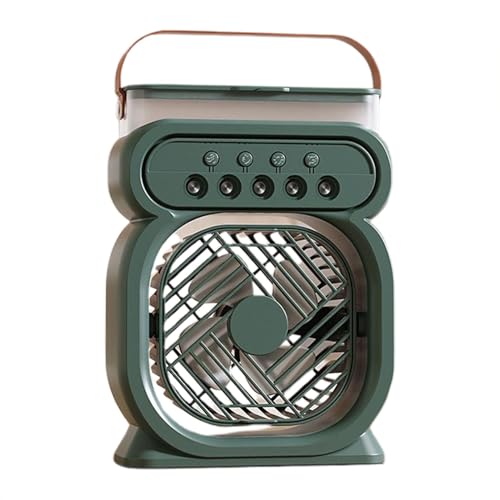 Ventilador nebulizador, Aire Acondicionado portátil con nebulizador | Luz Nocturna de 7 Colores, 3 velocidades, Tanque de Agua de 450 ml, refrigeración electrónica para Camping, Playa y cruceros