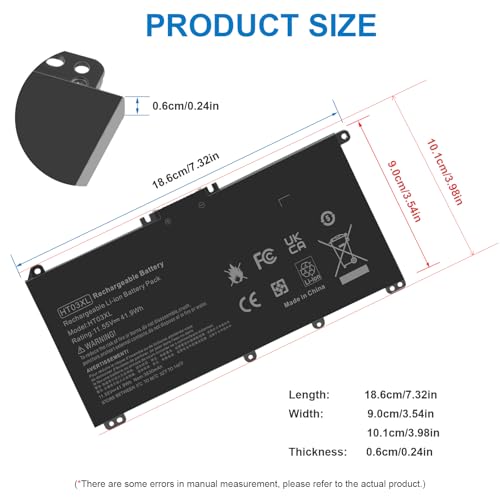 Image of HT03XL L11119-855 Battery for HP Pavilion 14-CE 14-CF 14-DF 14-DQ 14-DK 14M-DH 15-CS 15-DA 15-DB 15-DW 15-DY 17-by 17-CA,15-DA0014DX 15-CS0053CL HSTNN-UB7J HSTNN-DB8R HT03041XL L11421-542 L11421-2C2