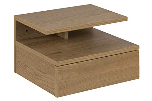 AC Design Furniture Fia Mesita de noche, al.: 22,5 × an.: 32 × lar.: 35 cm, Roble Salvaje, MDF, 1 pza.