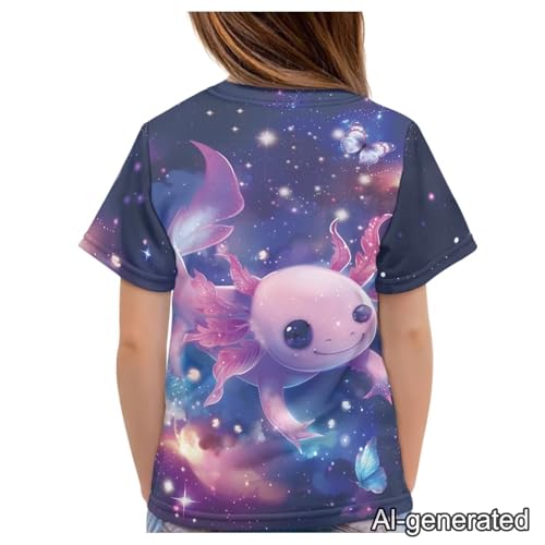 Image of Renewold Kids Novelty T-Shirt for Girls Boys Short Sleeve Crewneck Summer Tee Soft Breathable Graphic Shirt for Age 2-16
