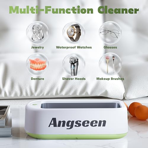 Cleaner Machine Ultrasonic for Jewelry, 48kHz 640ML Portable Professional- Jewelry Cleaner Ultrasonic Machine with 2 Timer Modes for Jewelry, Retainer, Glasses, Denture,Watch