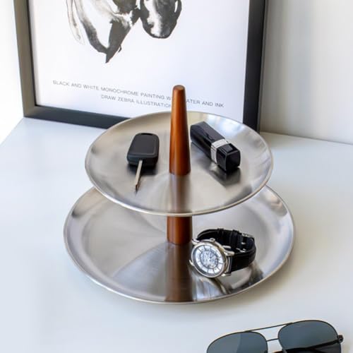 Plateau à desserts en acier inoxydable robuste avec 2 niveaux de service - 3