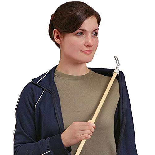 DMI Wood Dressing Stick with Metal and Vinyl Hooks, Lightweight Aid for Dressing