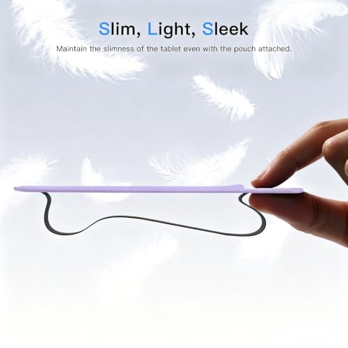 Image of MoKo Pencil Case Holder Fit The Apple Pencil (Pro and USB-C and 1st and 2nd Gen), Detachable Elastic Pocket for Stylus Pen with Elastic Band Attached to iPad Case, Purple Lavender