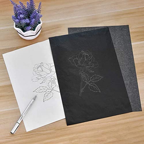 Graphite Transfer Paper, 50 Black Sheets Tracing Paper for D...
