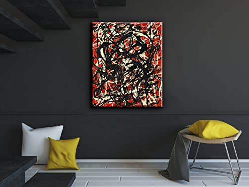 Jackson Pollock-# 42 drukowane płótno ścienne do salonu, plakat do sypialni łazienka sztuka dekoracja domu gotowe do zawieszenia (65x78cm, 26 "x 31" oprawione)