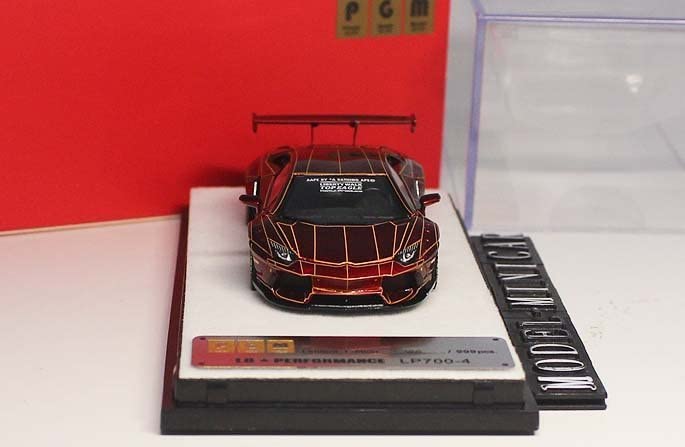 Amazon | △入手困難！Metallic Red！全開閉！PGM 1/64 ランボルギーニ