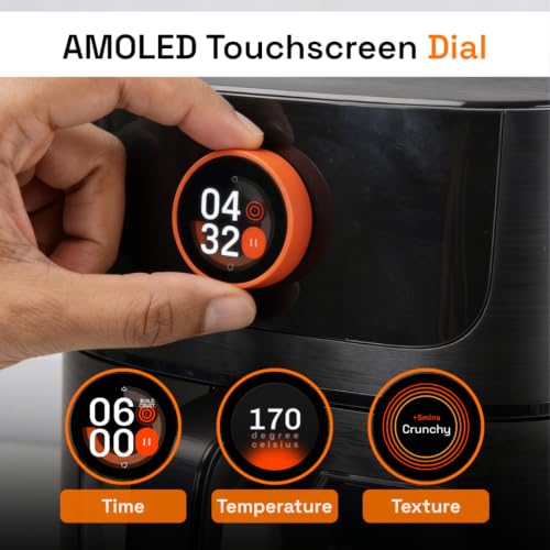 Image of Upliance Smart Air Fryer 6L | Powered by UpAI | Photo to Air Fry | Send Settings from Phone | Reels to Air Fry | AMOLED Touchscreen Dial | 2 Year Warranty
