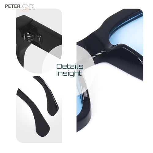 Image of Peter Jones I Zero Power Blue Cut Computer Glasses I Retro Square Shape I Gaming Glasses I UV Protected & Blocks Harmful Rays I Men & Women I Large Square 3804
