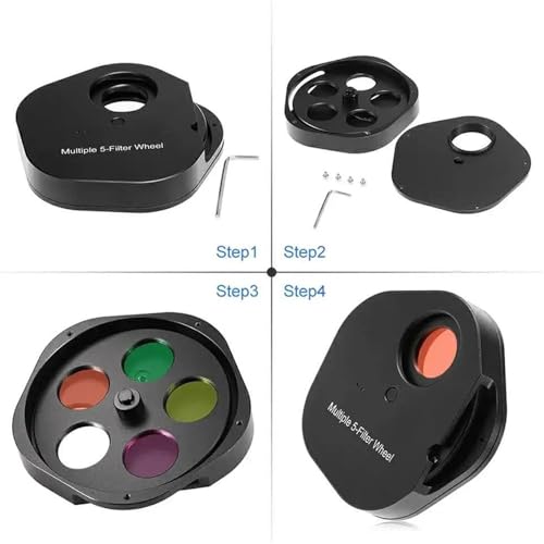 Filtros múltiples para telescopio astronómico con rueda ocular de 2 y 1,25 pulgadas 3