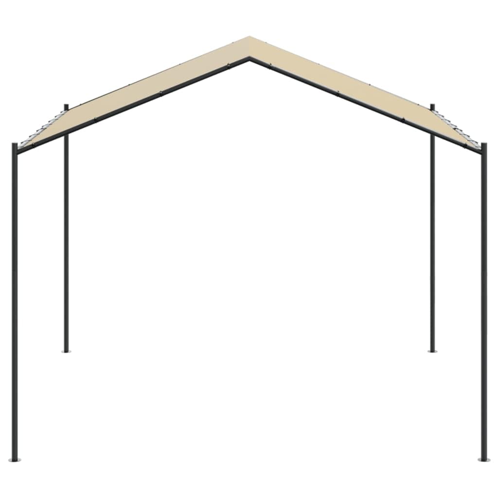 Gartenpavillon Beige 4x4 m mit pulverbeschichtetem Stahlgestell und wasserabweisendem Polyesterdach für Terrasse Camping Outdoor mit Stabiler Überdachung und wetterfestem Regenschutz