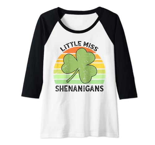 Mujer Pequeña Miss Shenanigans Saint Patricks Travesuras Camiseta Manga Raglan